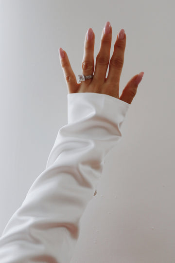 Detachable Satin Bridal Sleeves with Buttons